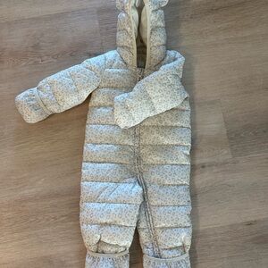 GAP Kids Puffer Jacket - Cream with Pattern